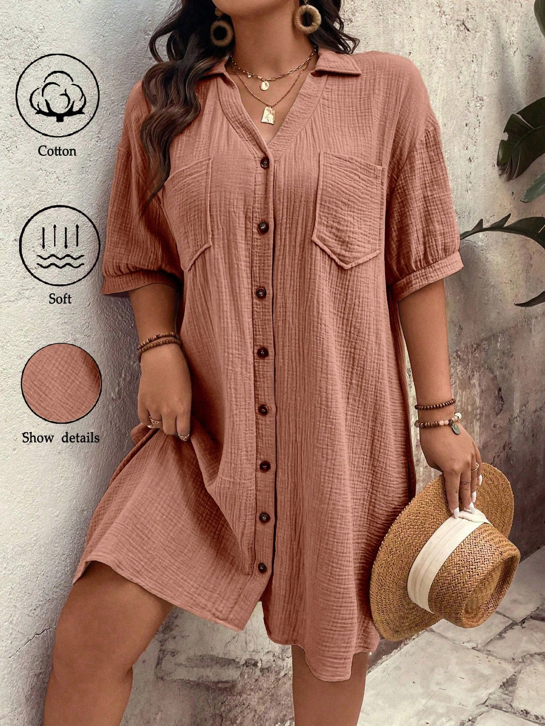 Mara - Plus Size Hemdkleid Sommer