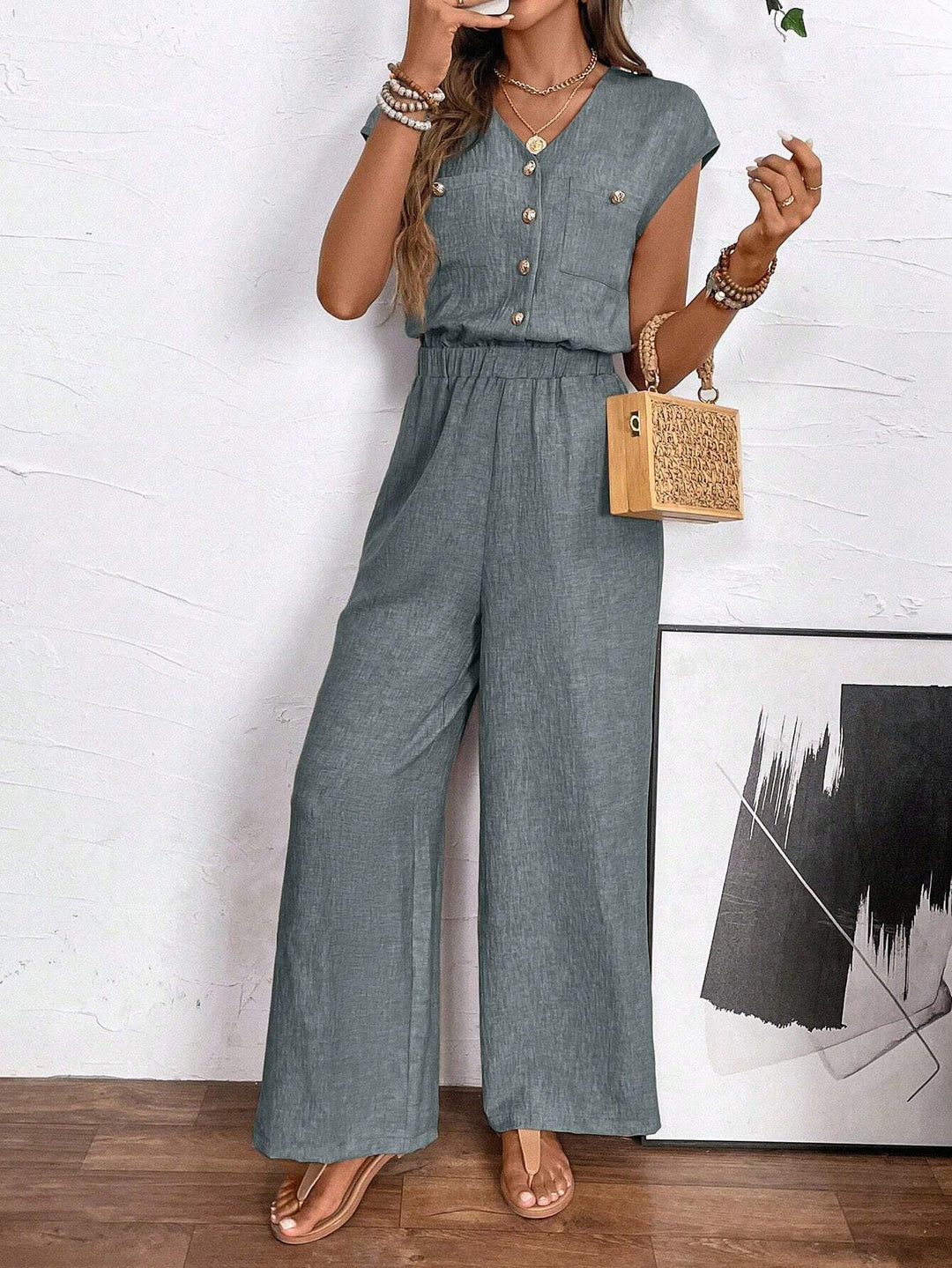 Mira - Luftiger Jumpsuit mit Knöpfen