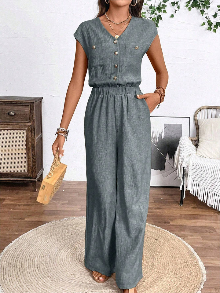 Mira - Luftiger Jumpsuit mit Knöpfen