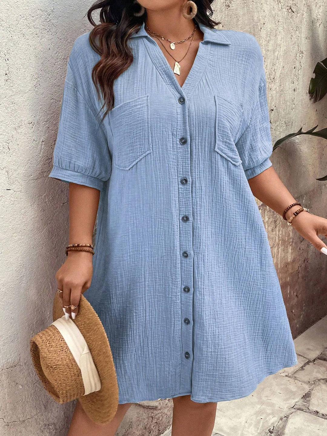 Mara - Plus Size Hemdkleid Sommer