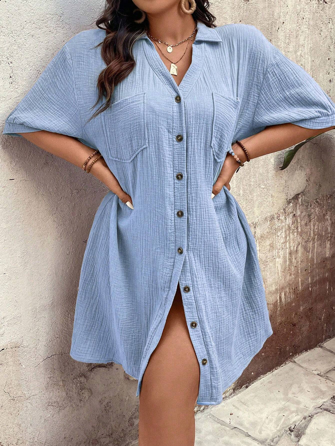 Mara - Plus Size Hemdkleid Sommer