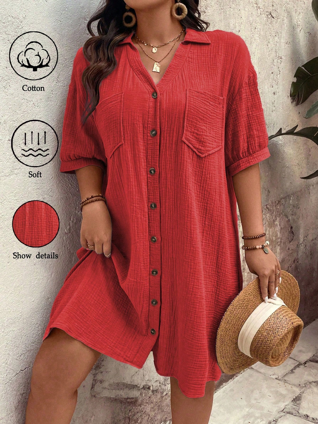 Mara - Plus Size Hemdkleid Sommer