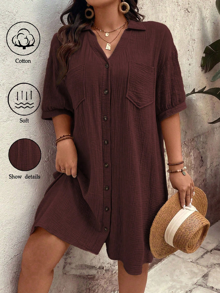 Mara - Plus Size Hemdkleid Sommer
