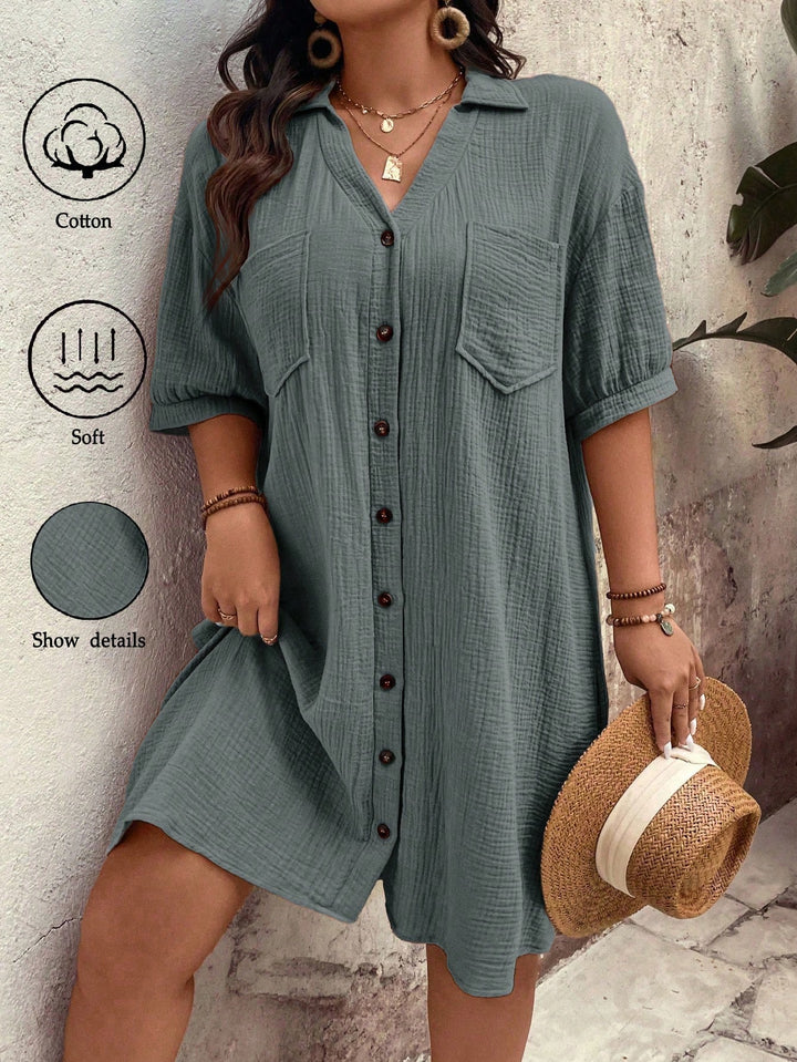 Mara - Plus Size Hemdkleid Sommer