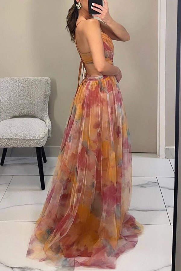 Lisa – Elegantes Maxikleid mit Blumenmuster
