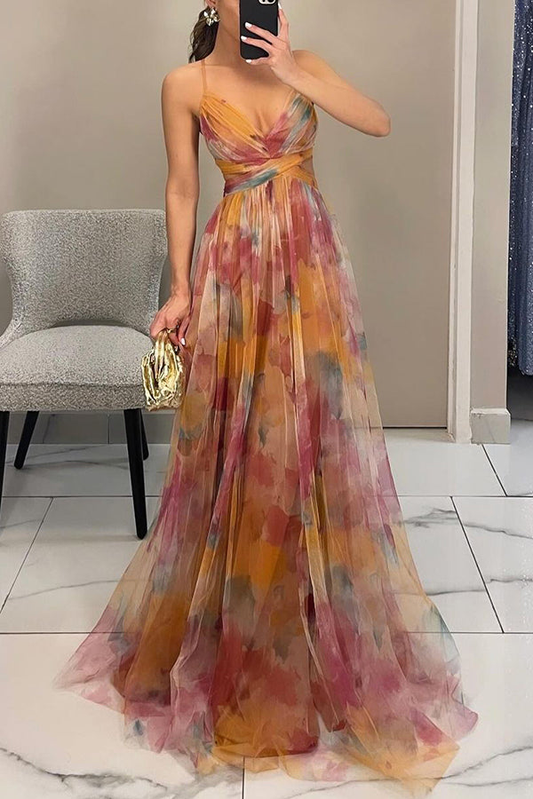 Lisa – Elegantes Maxikleid mit Blumenmuster