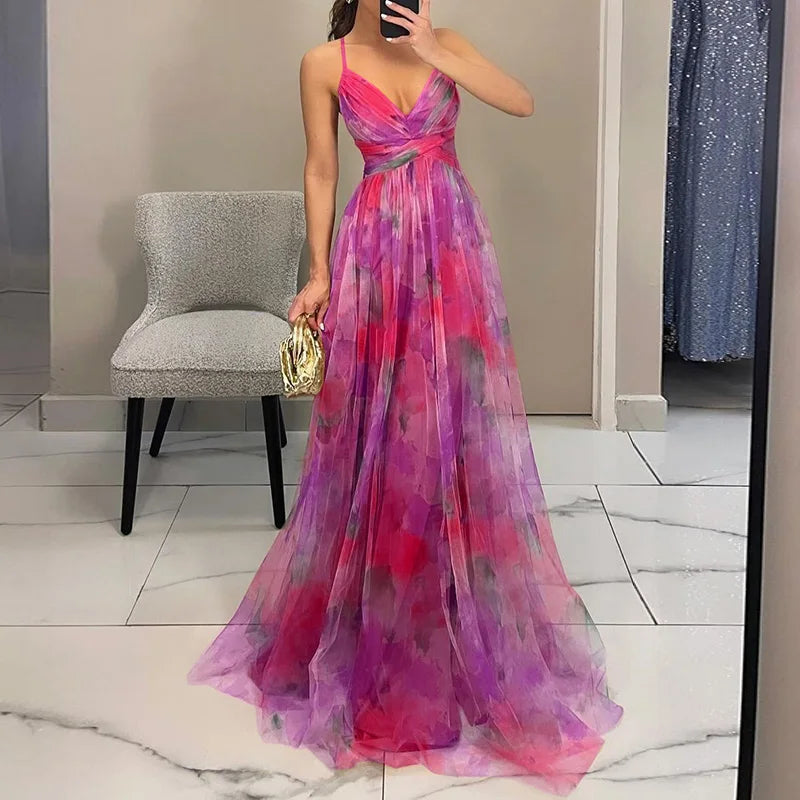 Lisa – Elegantes Maxikleid mit Blumenmuster