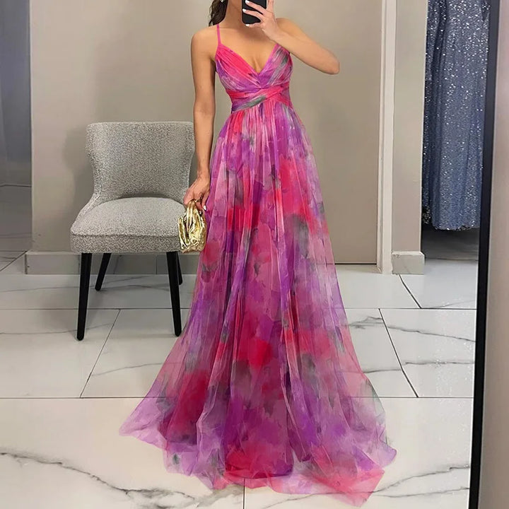 Lisa – Elegantes Maxikleid mit Blumenmuster