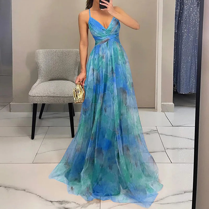 Lisa – Elegantes Maxikleid mit Blumenmuster