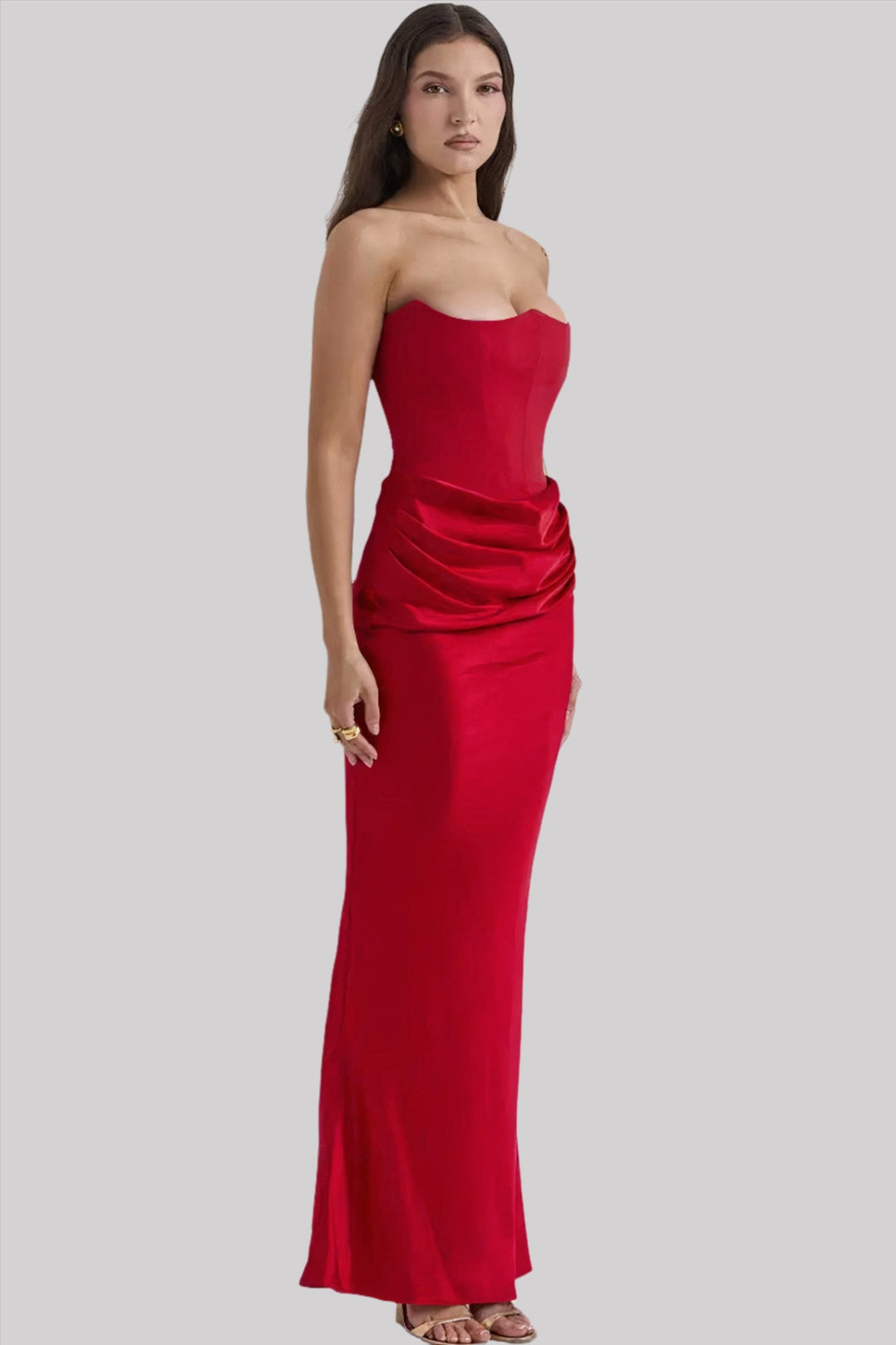 Julia – Schulterfreies Maxikleid Damen