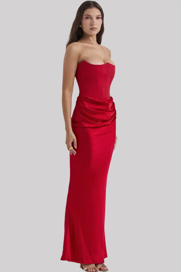 Julia – Schulterfreies Maxikleid Damen