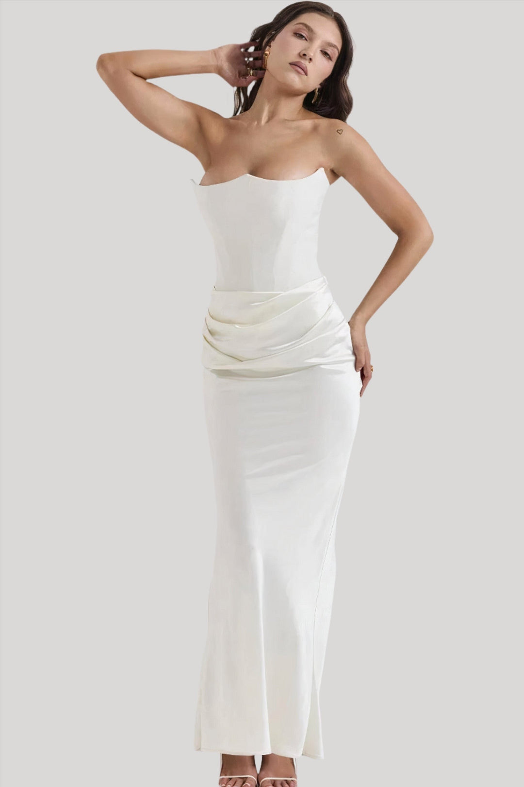Julia – Schulterfreies Maxikleid Damen