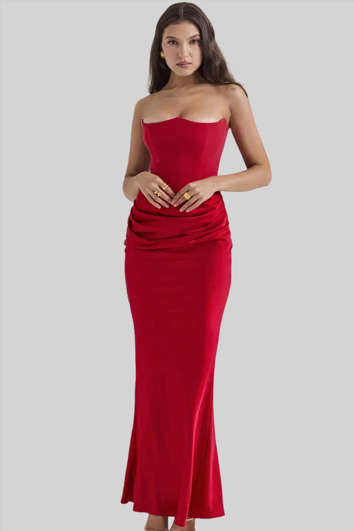 Julia – Schulterfreies Maxikleid Damen