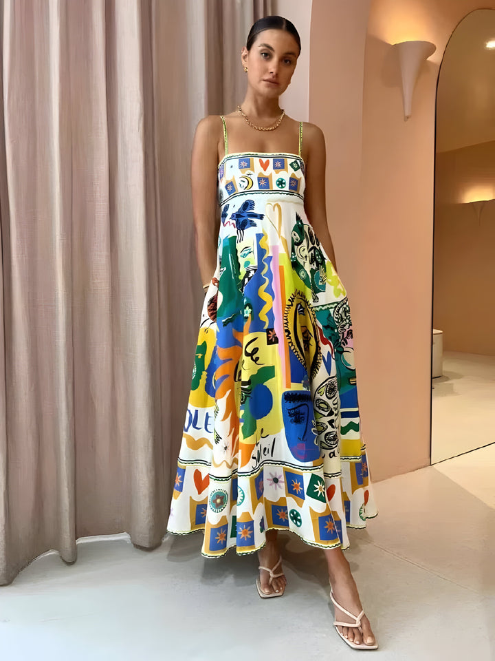 Eva – Lockeres Sommer Leinenkleid