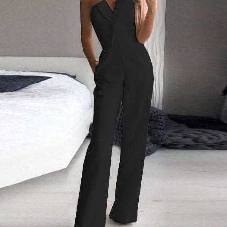 Elena - Eleganter Roter Ärmelloser Jumpsuit